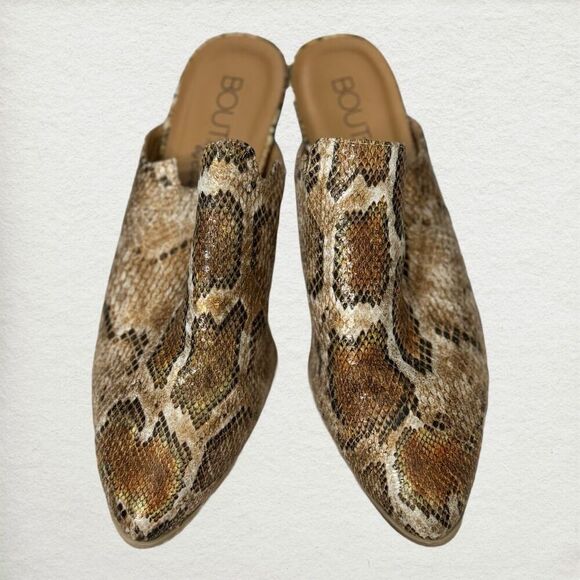 Boutique by Corkys Snakeskin Mules Size 7 Pointed Toe Western Cowgirl Glam - Picture 3 of 7